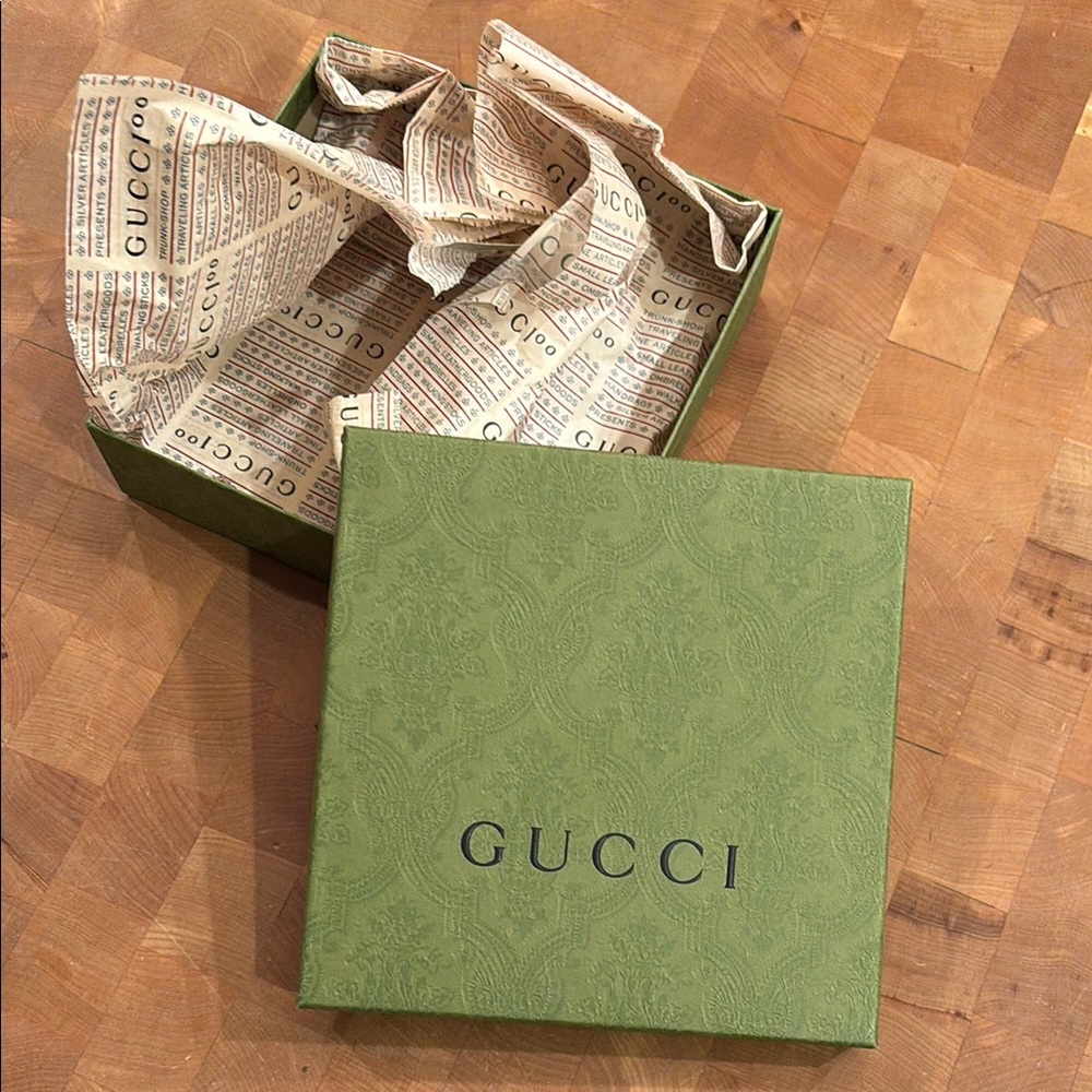 Gucci Green empty Box with Tissue Paper